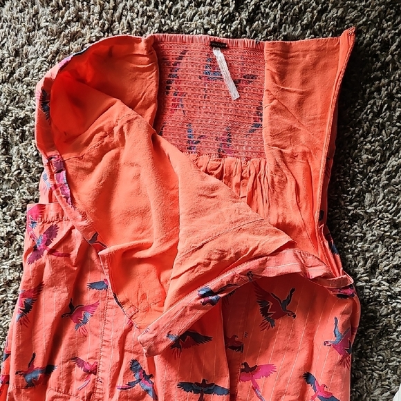 Free People Coral Strapless Love Bird Dress - Picture 8 of 9